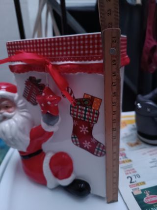 porta biscotti natalizio in ceramica con coperchio