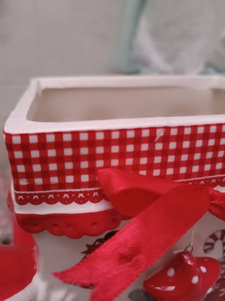 porta biscotti natalizio in ceramica con coperchio