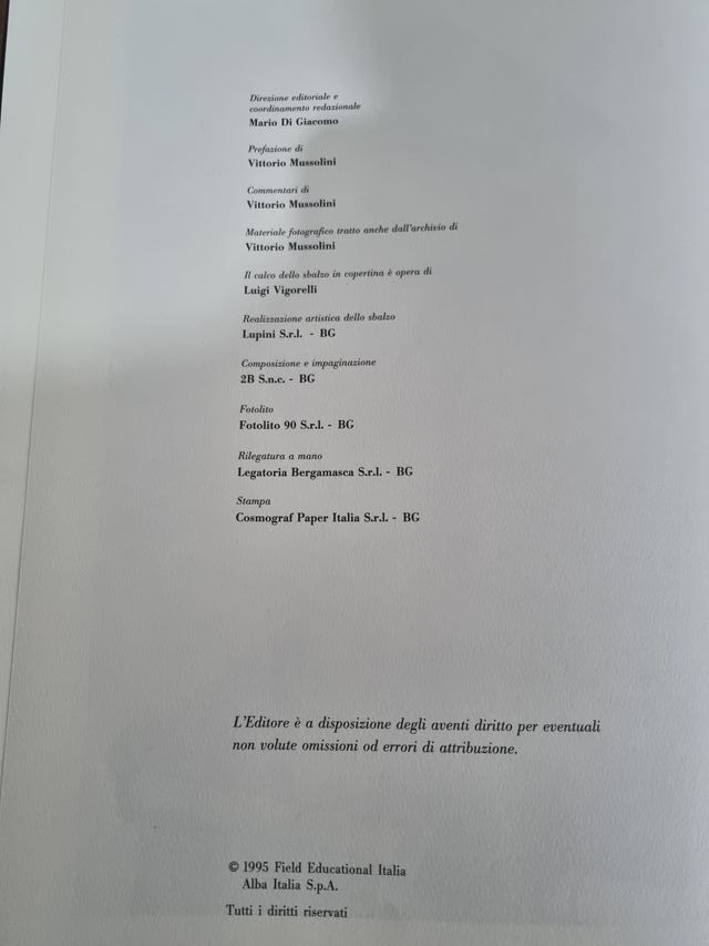 libro Mussolini edizione numerata collezione