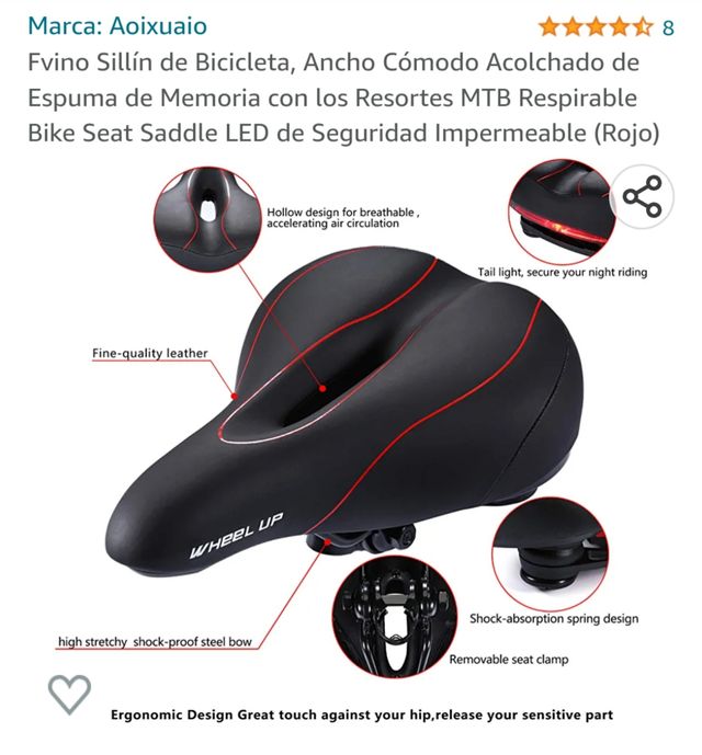 sella FVINO imbottita, con ammortizzazione e leggerezza