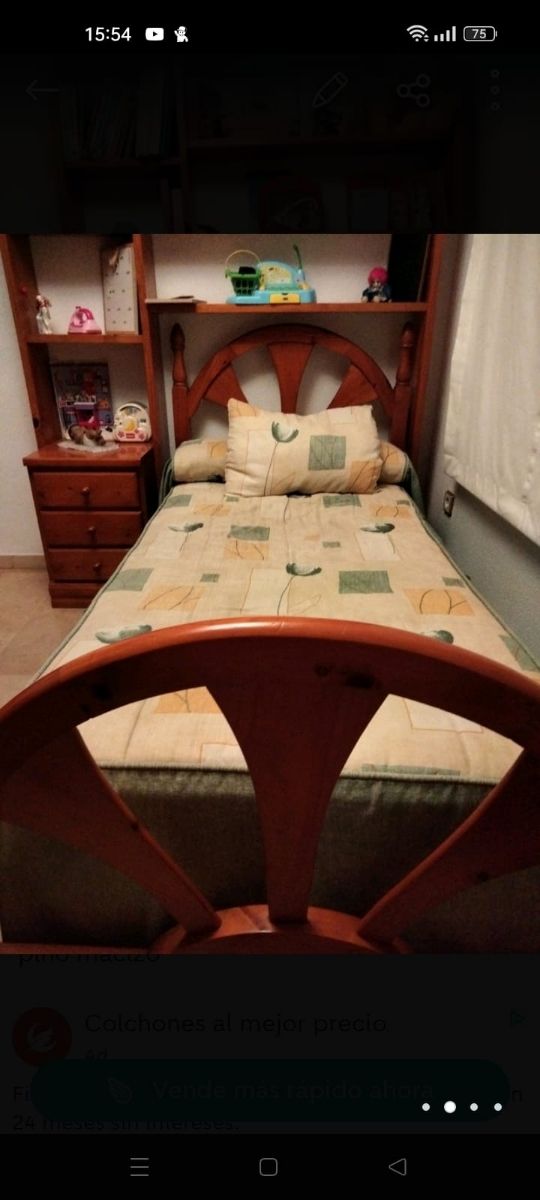 dormitorio juvenil en pino color miel