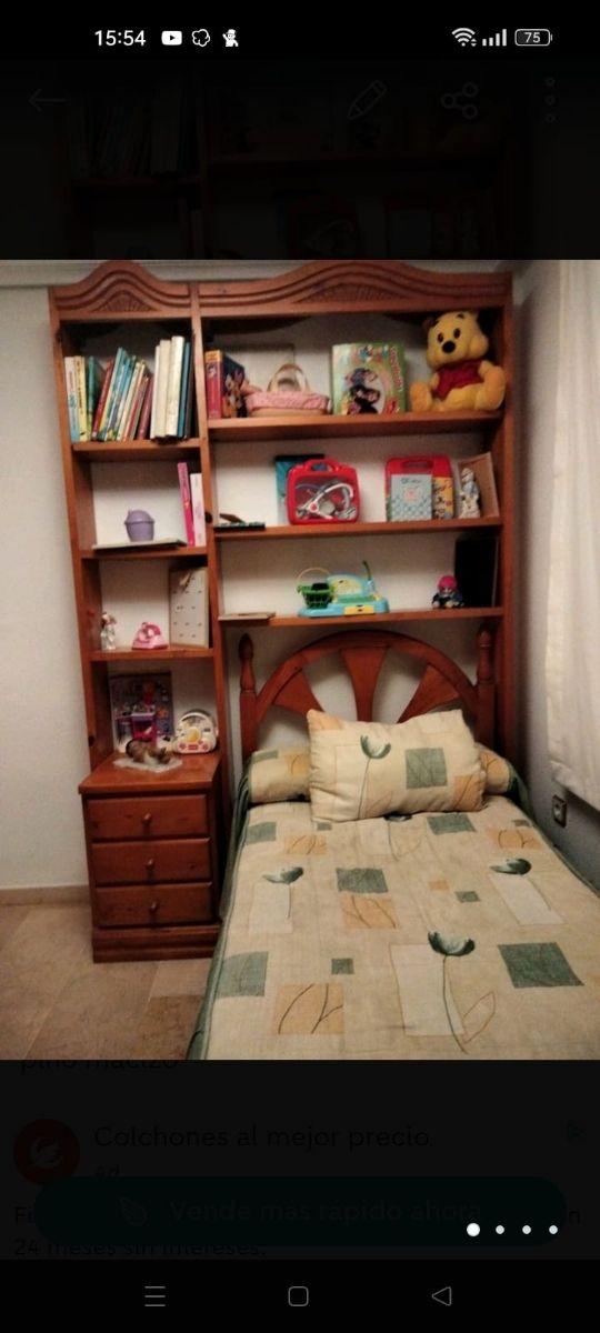 dormitorio juvenil en pino color miel