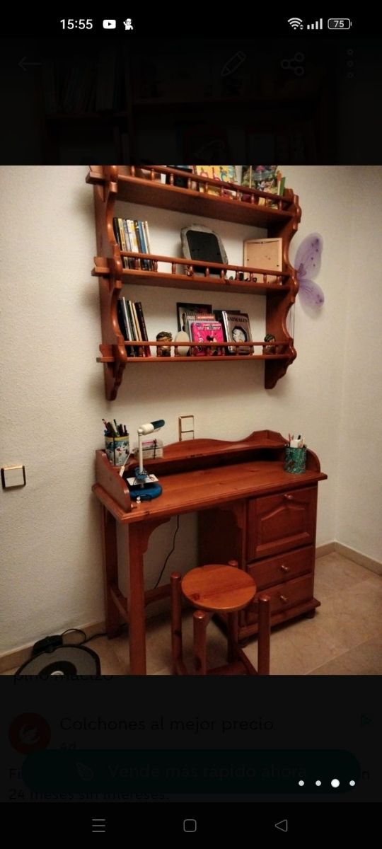 dormitorio juvenil en pino color miel