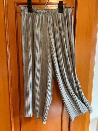 Falda/Pantalón plisada gris