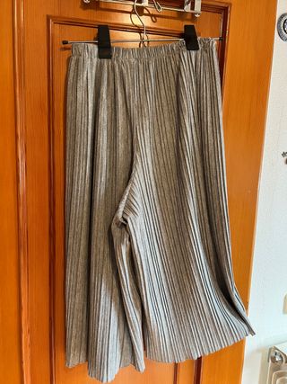 Falda/Pantalón plisada gris