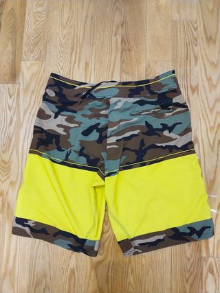 Bañador chico Billabong Px2 militar y amarillo 