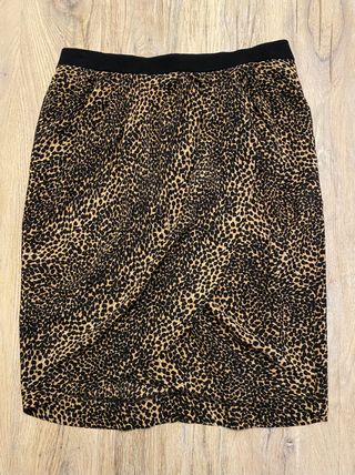Falda Maje en viscosa con print de leopardo t. S