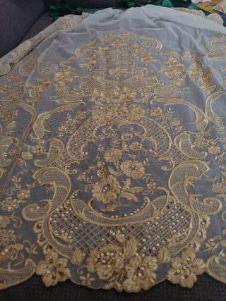 traje fallera adulta con manteletas y zapatos 