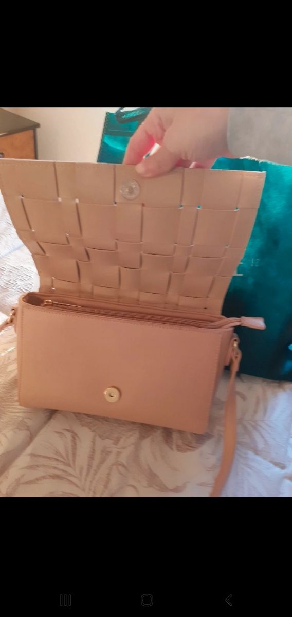 borsa tracolla rosa cipria