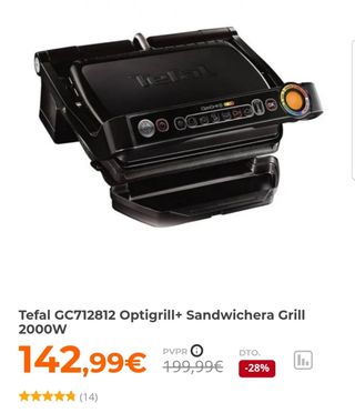 Optigrill+ Negro Tefal.