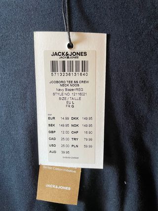 Camiseta nueva jack jones hombre