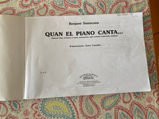 Libro iniciación piano "Quan el piano canta"