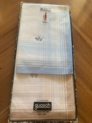 Pack de 5 pañuelos algodón hombre bordados