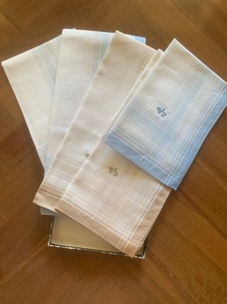 Pack de 5 pañuelos algodón hombre bordados
