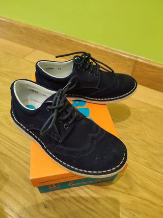 Zapato comunion de piel azul marino 