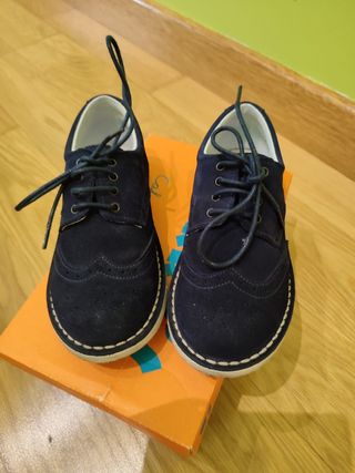 Zapato comunion de piel azul marino 