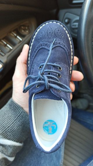 Zapato comunion de piel azul marino 