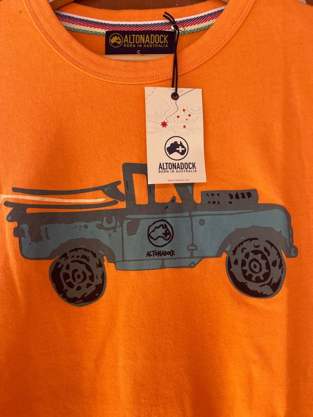 Camiseta, hombre, manga corta, naranja