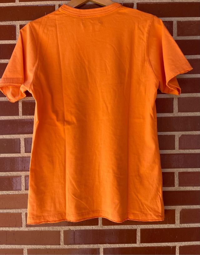 Camiseta, hombre, manga corta, naranja