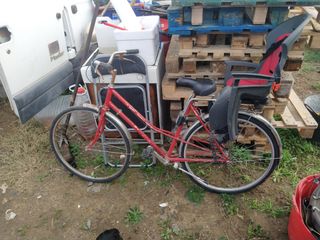 bicicleta mujer paseo antigua bh con silla niños