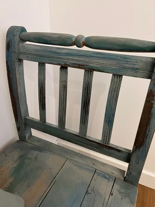 Banco rústico decapado verde provenzal