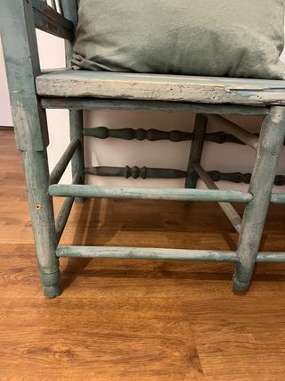 Banco rústico decapado verde provenzal