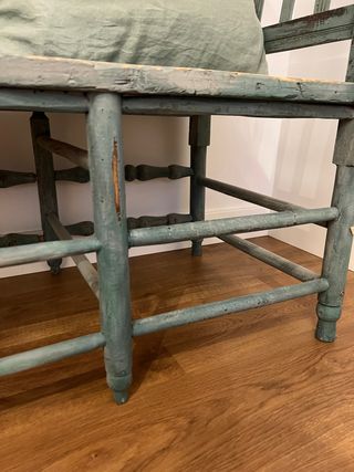 Banco rústico decapado verde provenzal