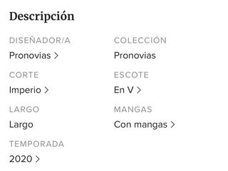 Vestido Pronovias Talla 38 Corte Imperio