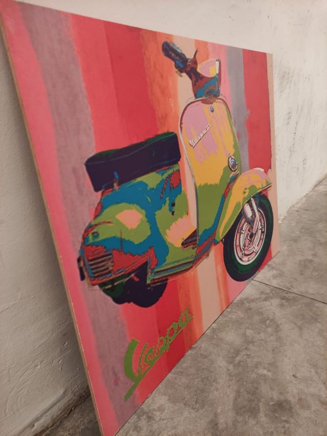 Cuadro madera Vespa