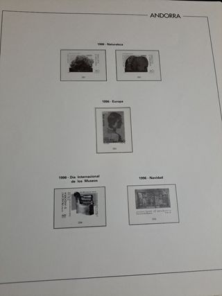 Fulls per segells d'Andorra 1994-1998 i 2000