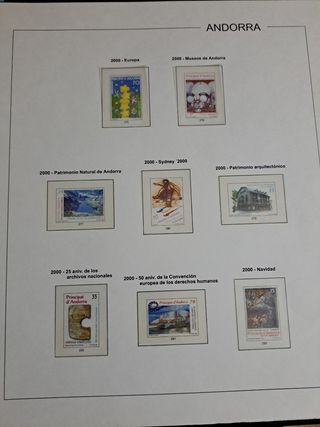 Fulls per segells d'Andorra 1994-1998 i 2000