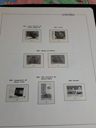 Fulls per segells d'Andorra 1994-1998 i 2000