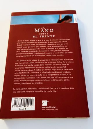 Libro "Su mano sobre mi frente" Nafisa Haji.