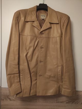Chaqueta cuero Camel Beige 