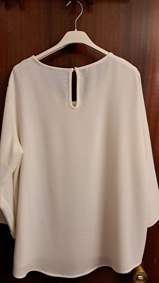 Blusa mangas 3/4,blanco roto