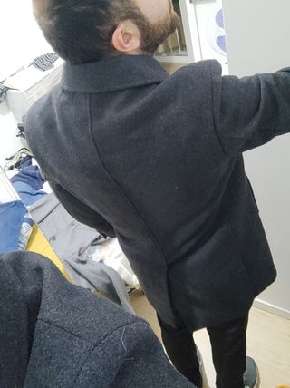 abrigo gris oscuro Mango talla L