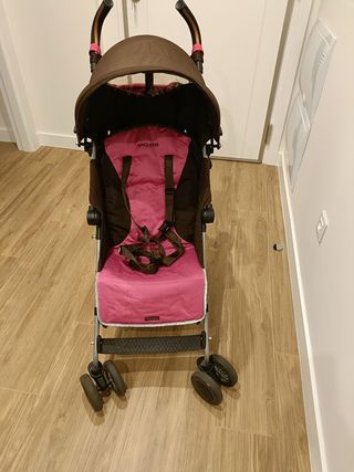 Silla de paseo MC Laren color rosa y marrón 