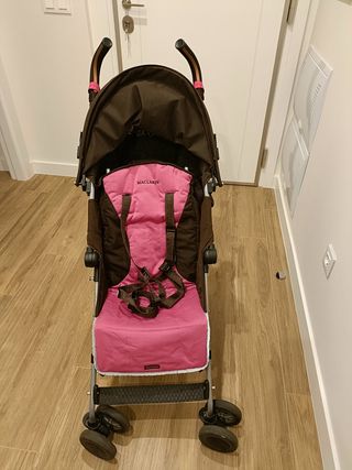 Silla de paseo MC Laren color rosa y marrón 