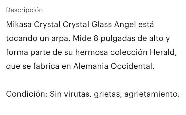 Ángel con arpa de cristal MIKASA