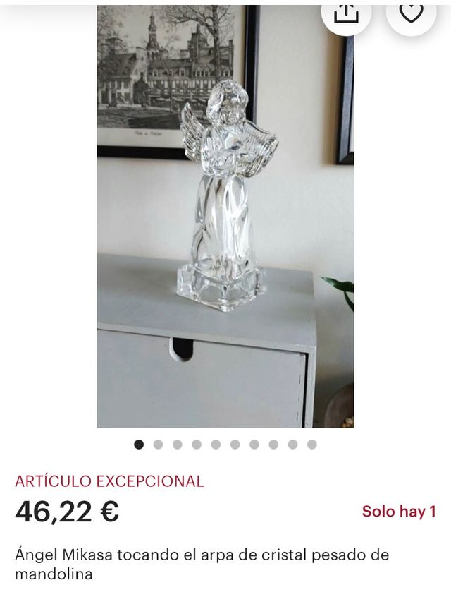 Ángel con arpa de cristal MIKASA