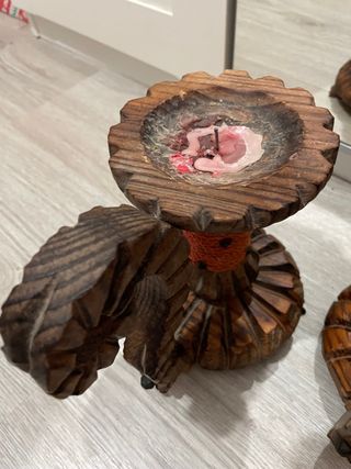 Pareja de candelabros de madera talladaartesanales