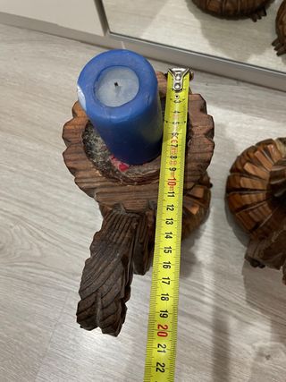 Pareja de candelabros de madera talladaartesanales