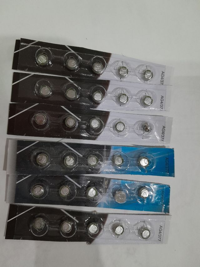 pilas alcalinas 1.5V. tipos ag 1, ag 3,ag12 y ag 4