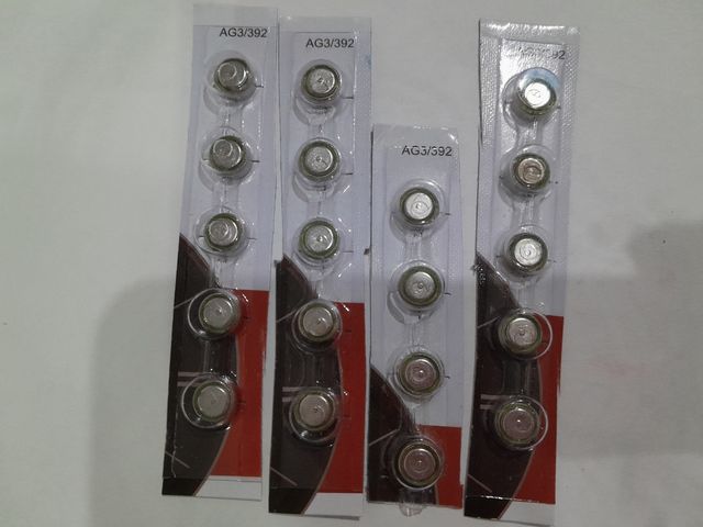 pilas alcalinas 1.5V. tipos ag 1, ag 3,ag12 y ag 4