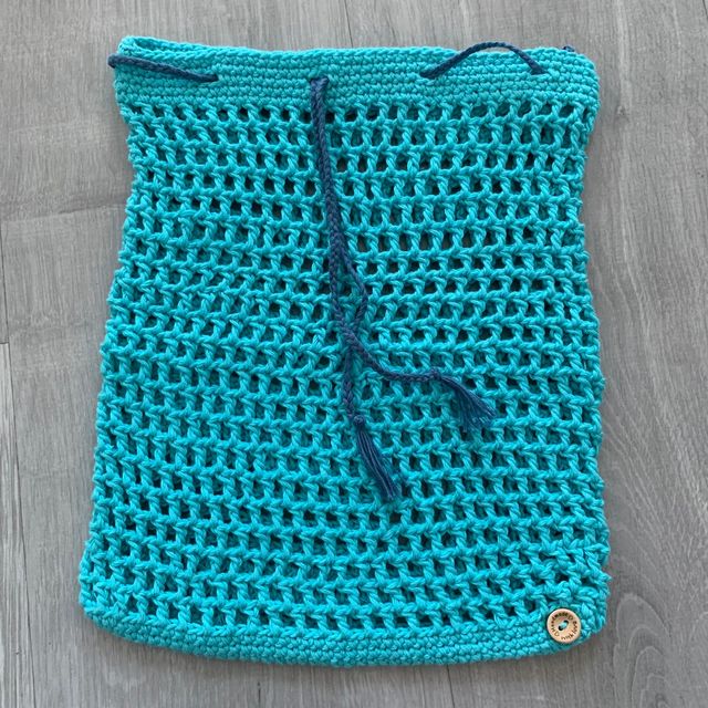 Borsa all'uncinetto blu