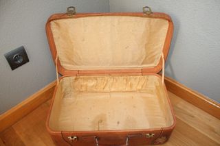 Maleta Vintage de cuero - 90 años de antigüedad 