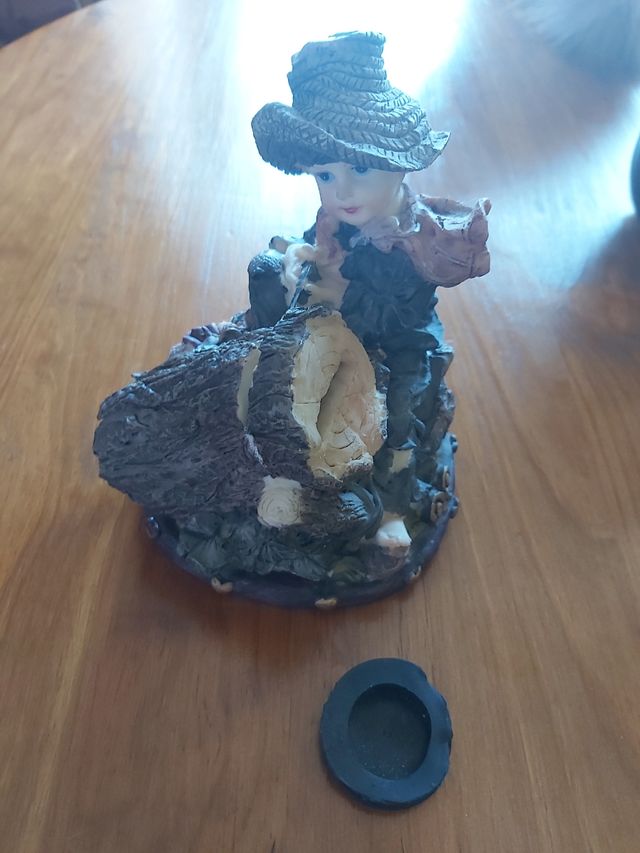 Mealheiro antigo figura cerâmica (lenhador)