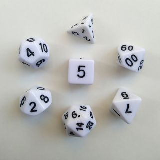 D&D dadi da gioco bianchi