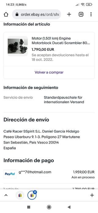 Bloque Motor Ducati Scrambler 800 Icon kc 2019