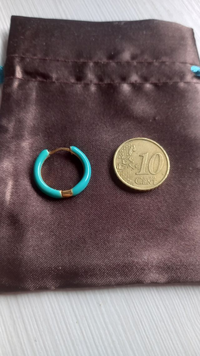 Pendiente aro turquesa